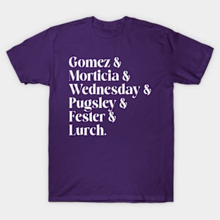 Wednesday Cast List T-Shirt